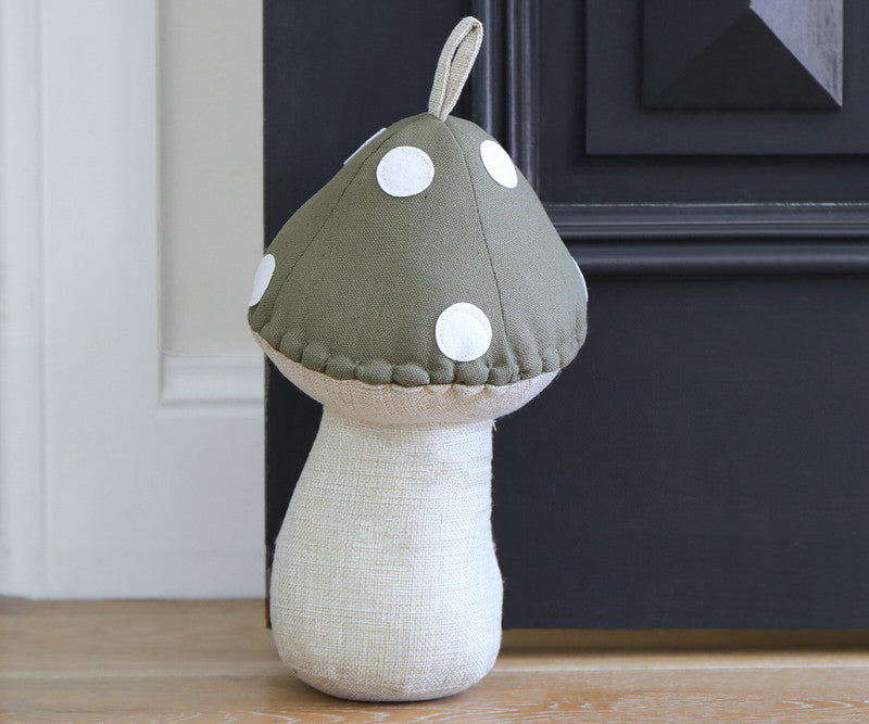Toadstool Door Stop - 16x26cm - Olive