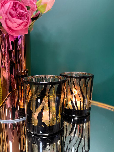 Pure Homewares Tiger Print Effect Tealight Candle Holder