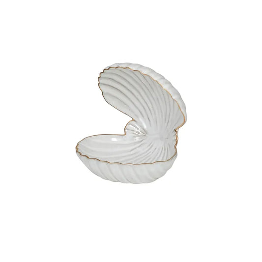 Pearl Ceramic Oyster Shell Bowl