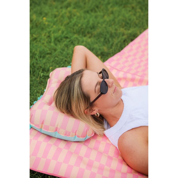 Eclectic Summer Beach Pillow - Squares - 44x28x10cm