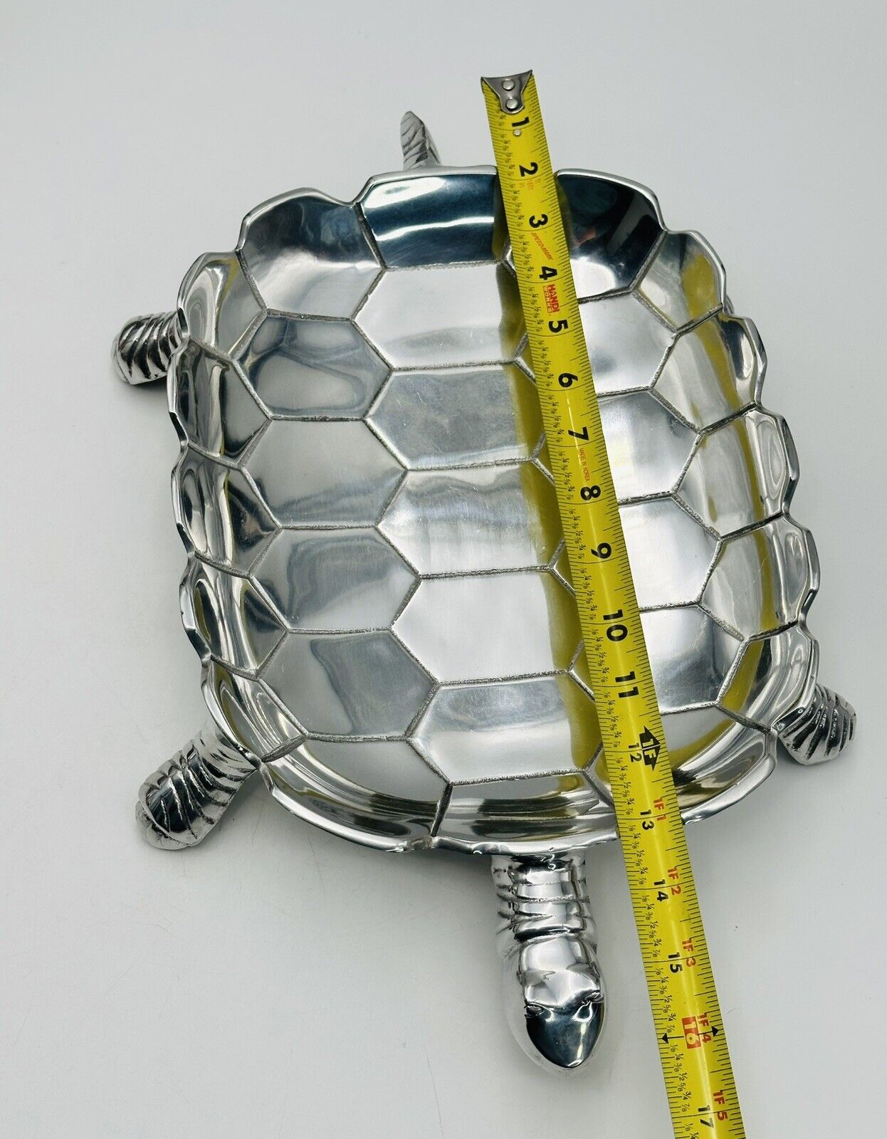 Flair Gifts & Home Silver Sea Turtle Dish Tray Centrepiece - 10x6.75x2"