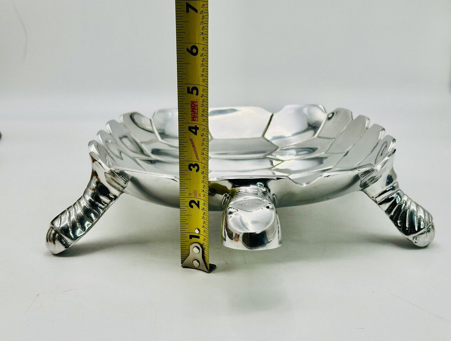 Flair Gifts & Home Silver Sea Turtle Dish Tray Centrepiece - 10x6.75x2"