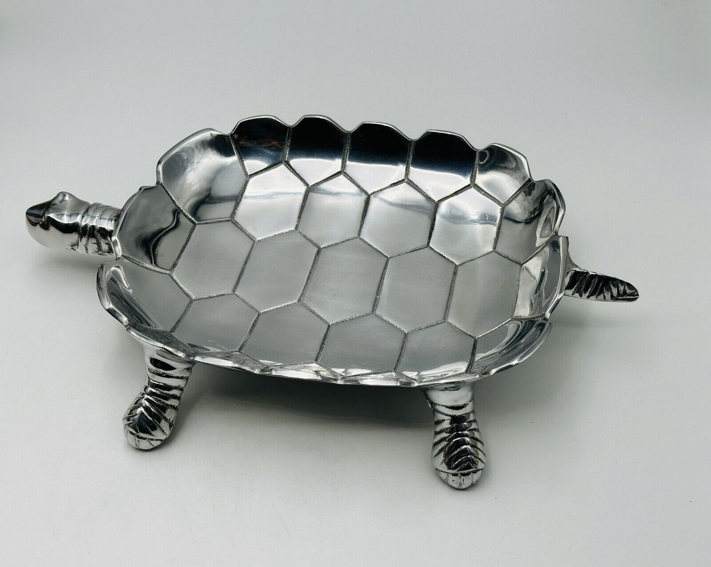 Flair Gifts & Home Silver Sea Turtle Dish Tray Centrepiece - 10x6.75x2"