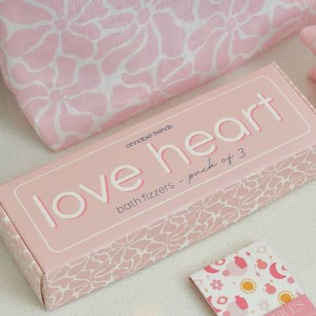 Annabel Trends Bath Fizzers - Love Heart Pack of 3 - 80g - 21.5x7cm