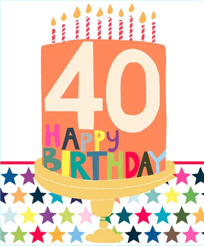 Male 40th Birthday Card - 155x185mm