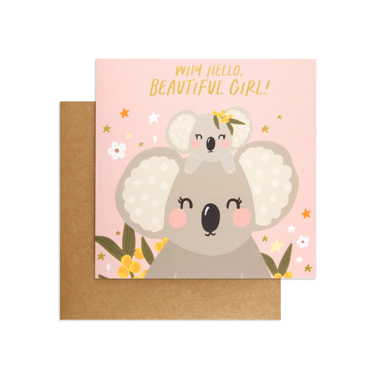 Card - Australian Spirit Bush Buddies - New Baby Girl - Koalas