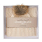 Annabel Trends Snood and Beanie 2 Piece Set - Cable Knit - Oatmeal