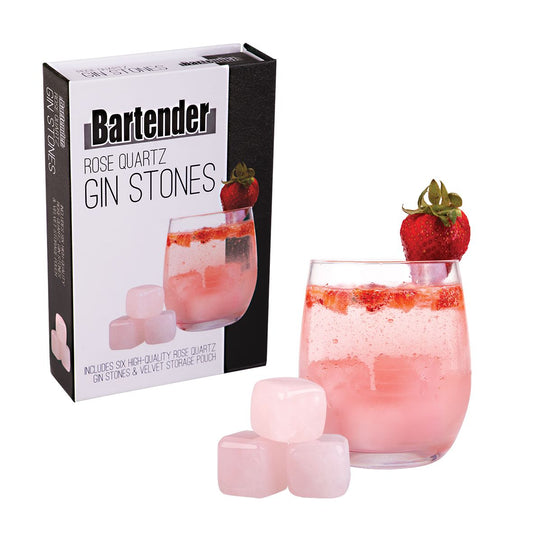 Rose Quartz Gin Stones - Set of 6 with Bag