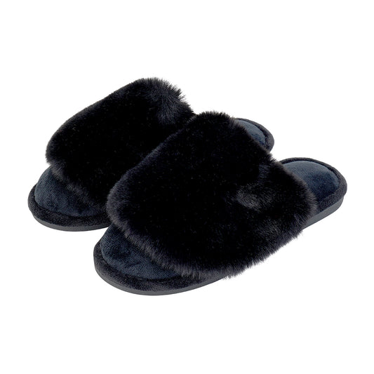 Annabel Trends Cosy Luxe Slippers – Black - Medium/Large