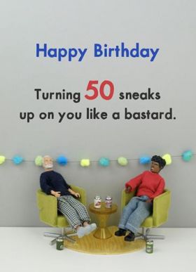 50th Birthday Card - 14 x 18cm