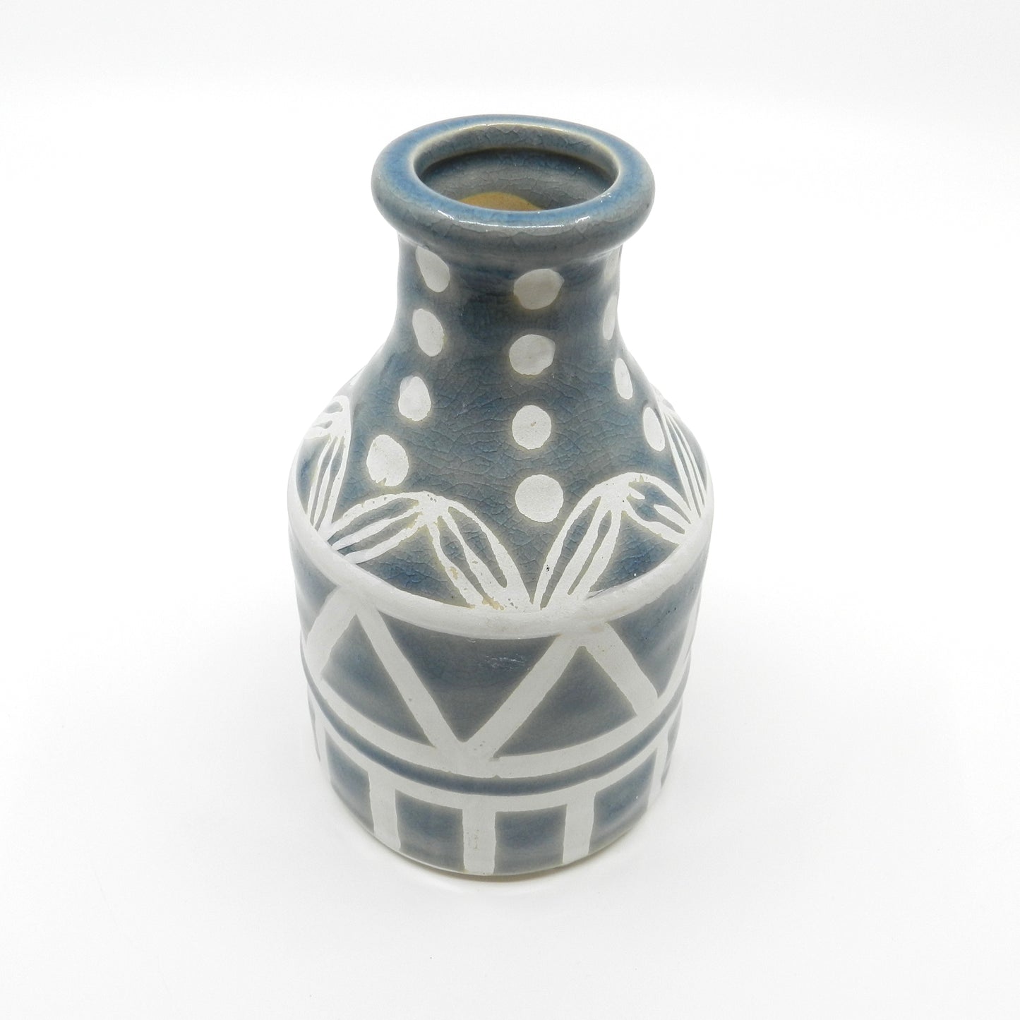 Blue & White Ceramic Vase  - Small