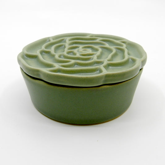 Sage Ceramic Jewel Box 10 x 4cm