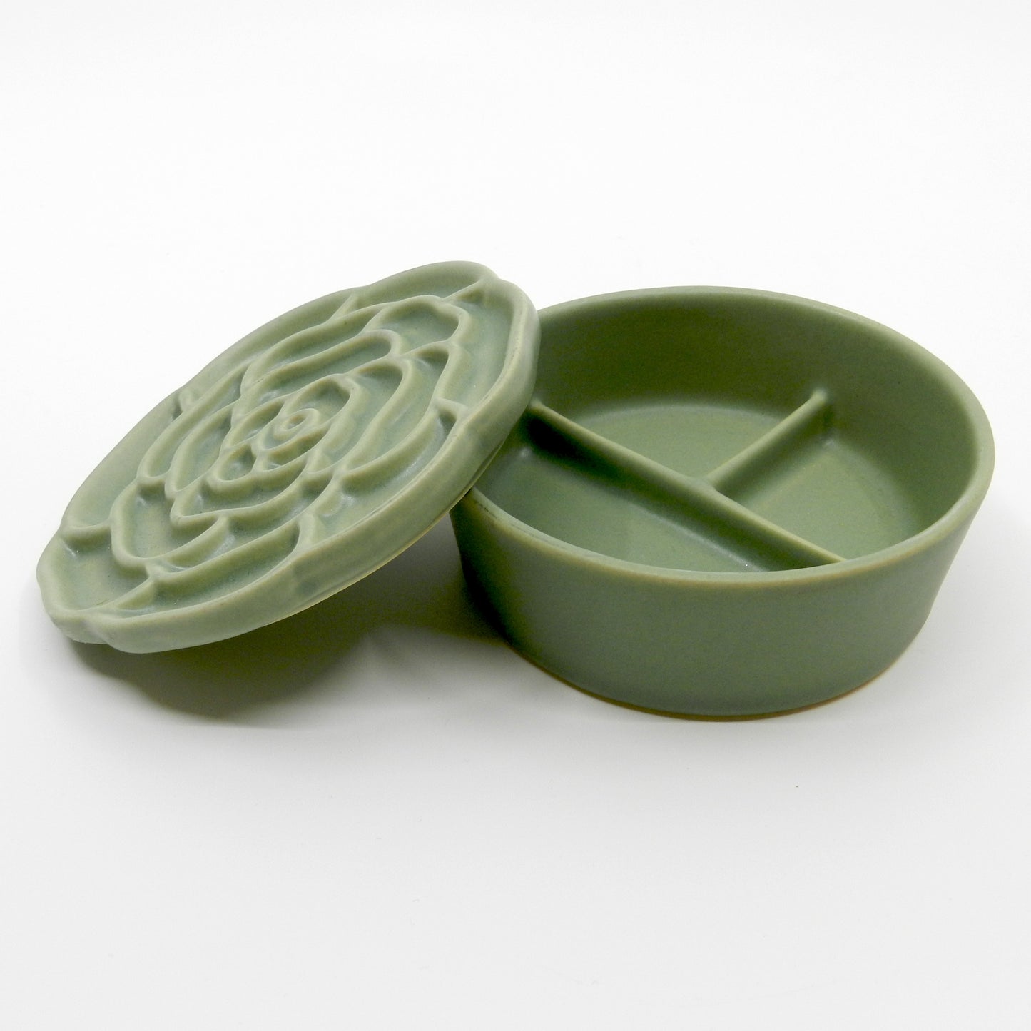 Sage Ceramic Jewel Box 10 x 4cm