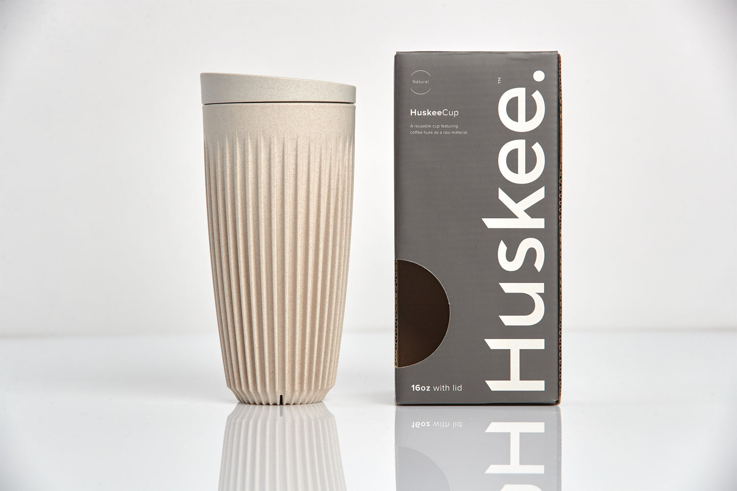 HuskeeCup - 16oz/475ml Cup & Lid Natural