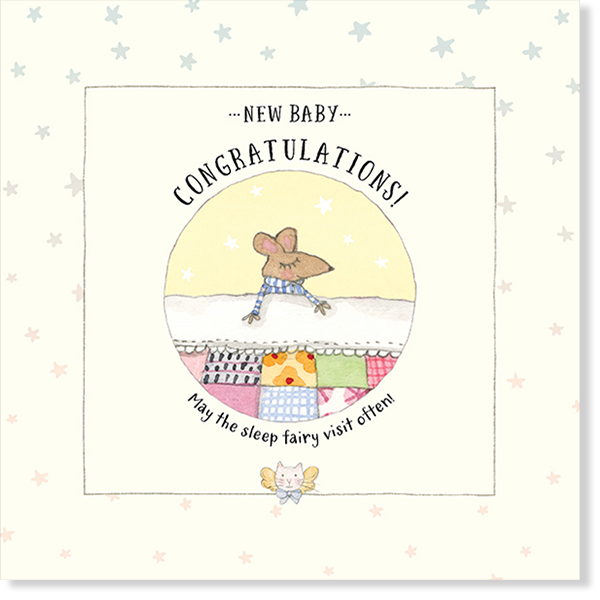 Twigseeds Baby Card - New Baby. Congratulations! May the sleep fairy visit often!