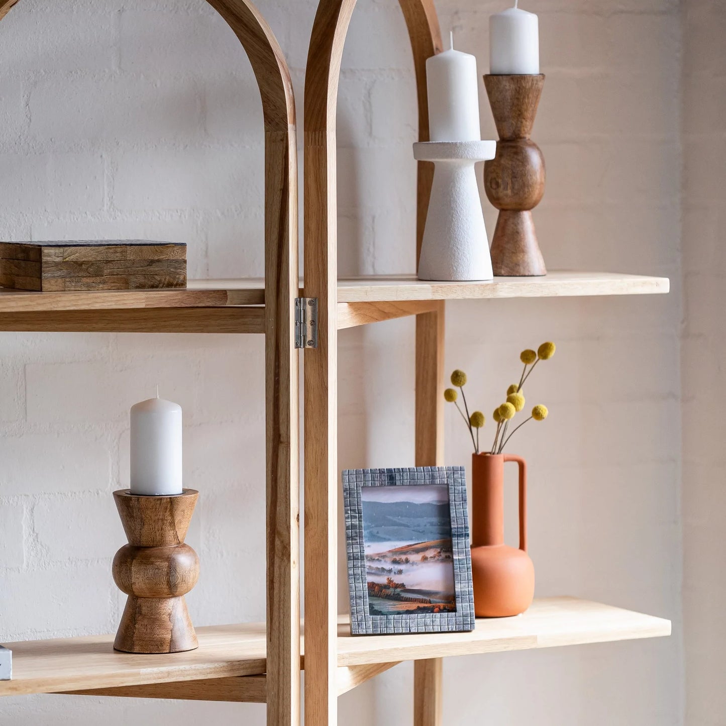 Piper White Matte Candle Stick Holder - Tall - Madras Link