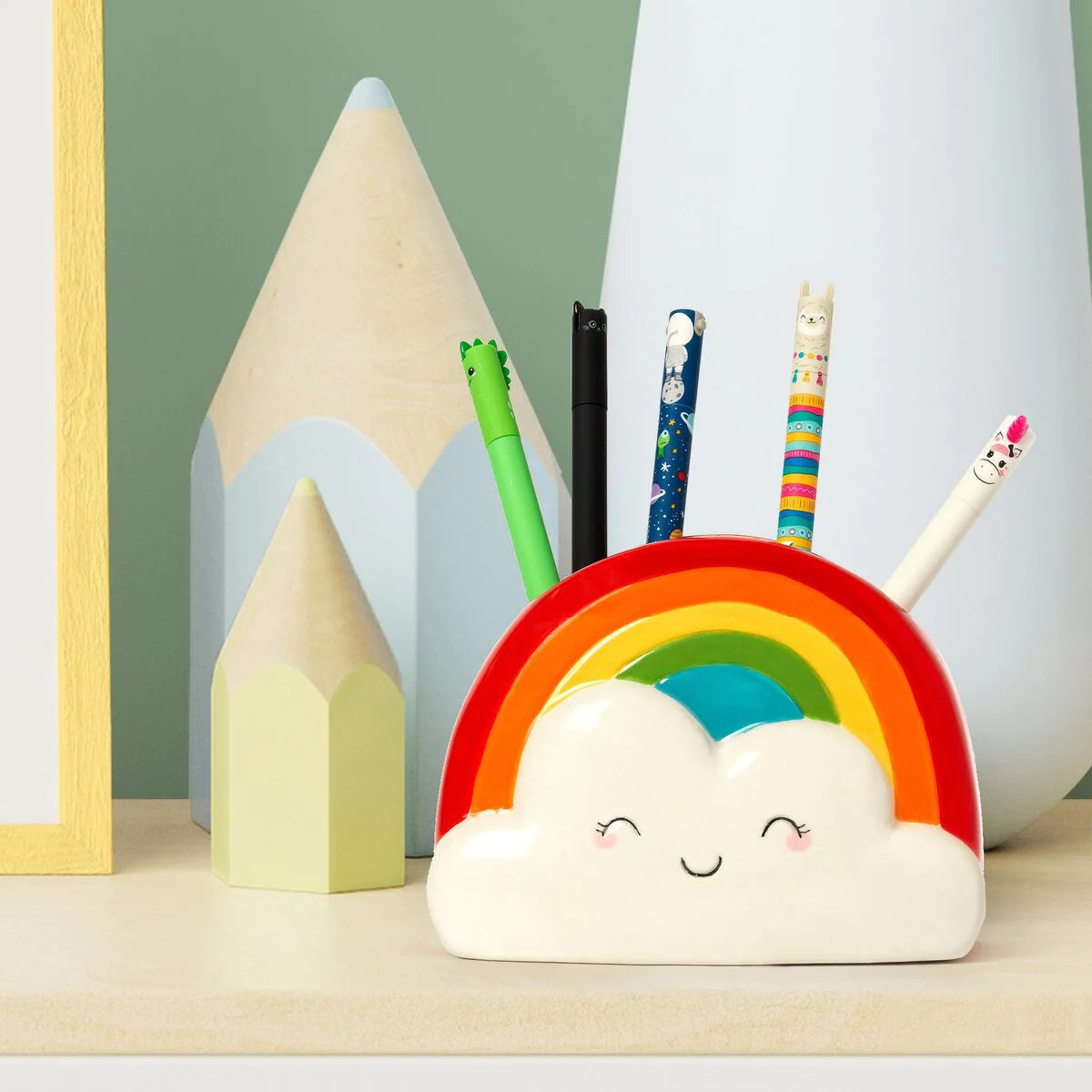 Desk Friends Ceramic Pen Holder - Rainbow