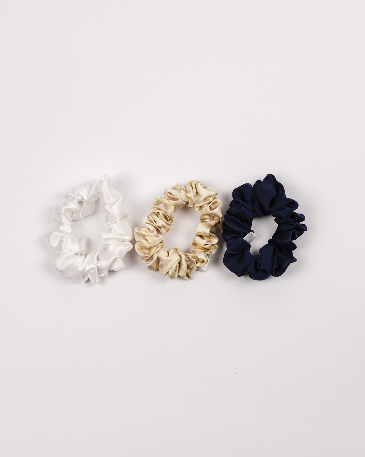 Scrunchies 3 Pack - Navy, White and Cream