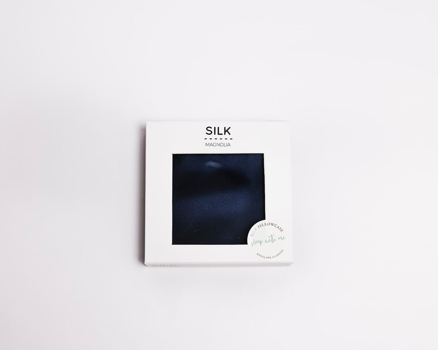 Silk Magnolia French Navy Pure Silk Pillowcase
