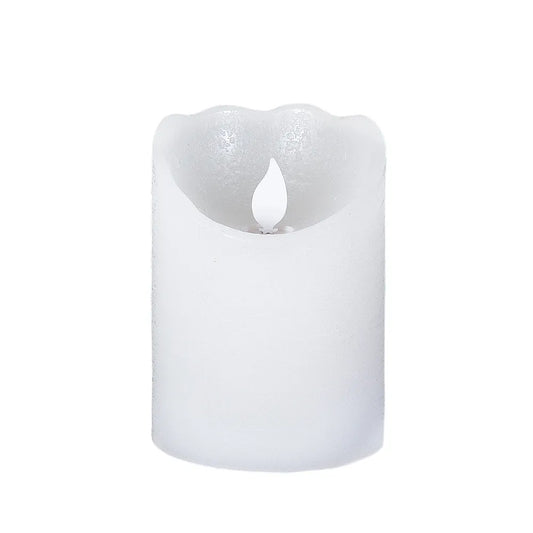 Florabelle Living Battery Operated Wax Candle - White - 10cm