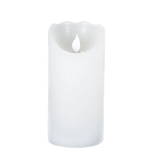 Florabelle Living Battery Operated Wax Candle - White - 15cm
