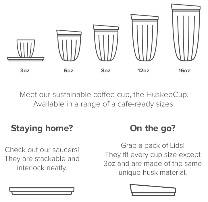 HuskeeCup - 16oz/475ml Cup & Lid Charcoal