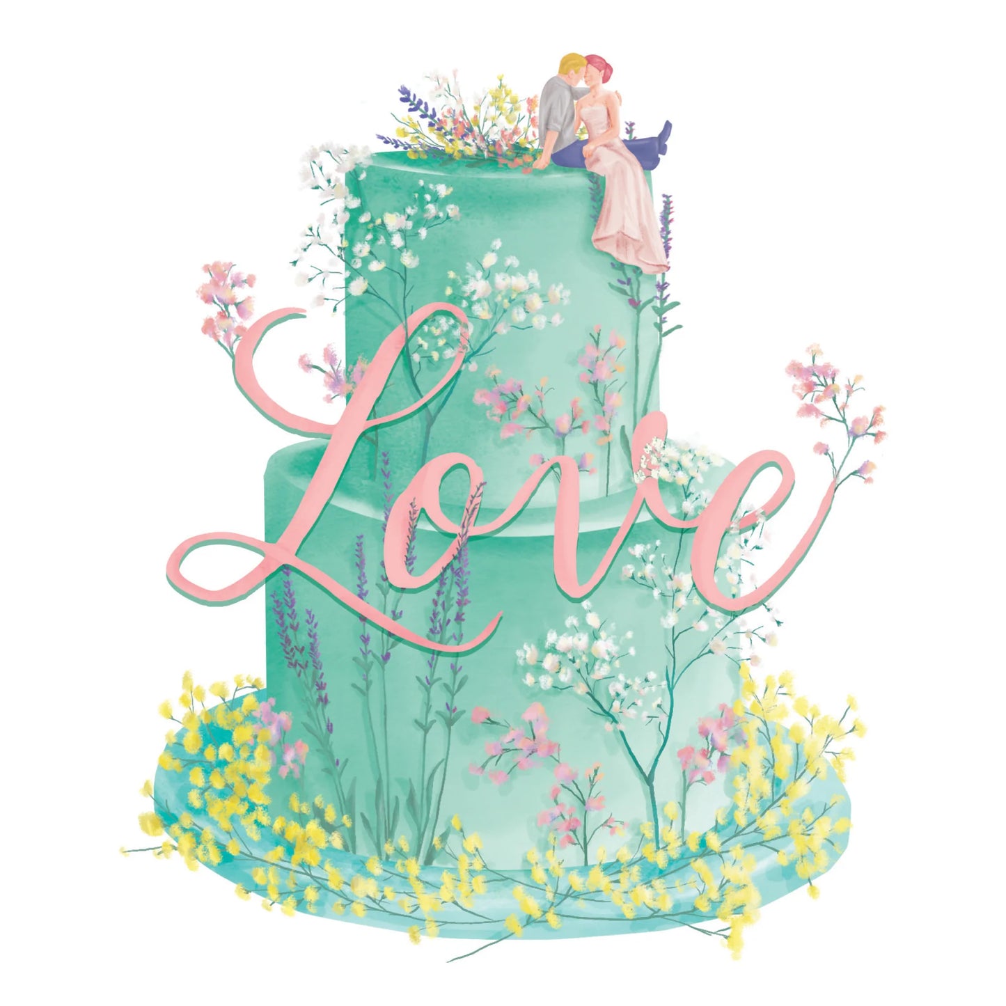 Lala Land Greeting Card Wedding Cake Love