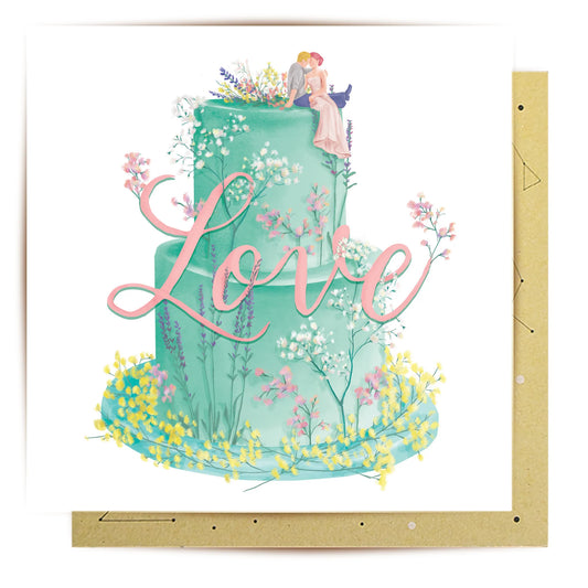 Lala Land Greeting Card Wedding Cake Love