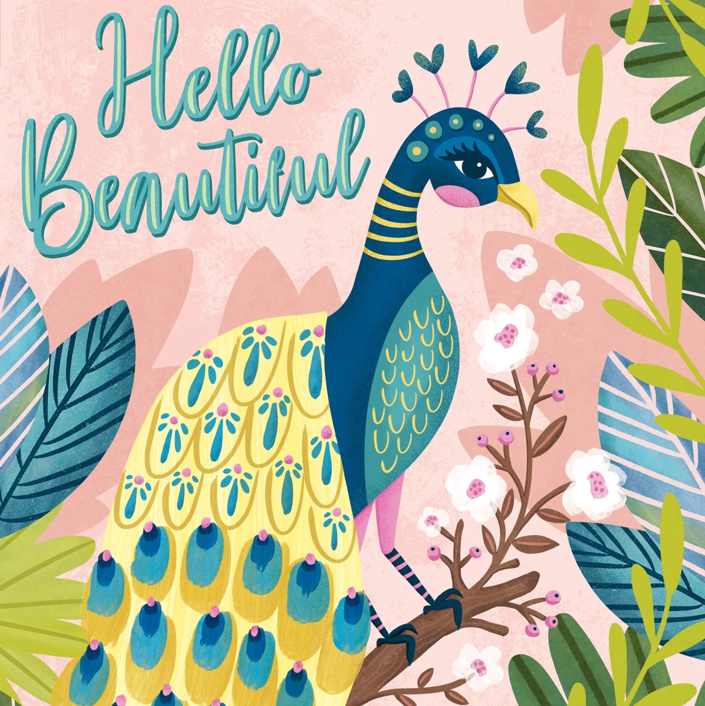 Lala Land Greeting Card Bonjour Peacock