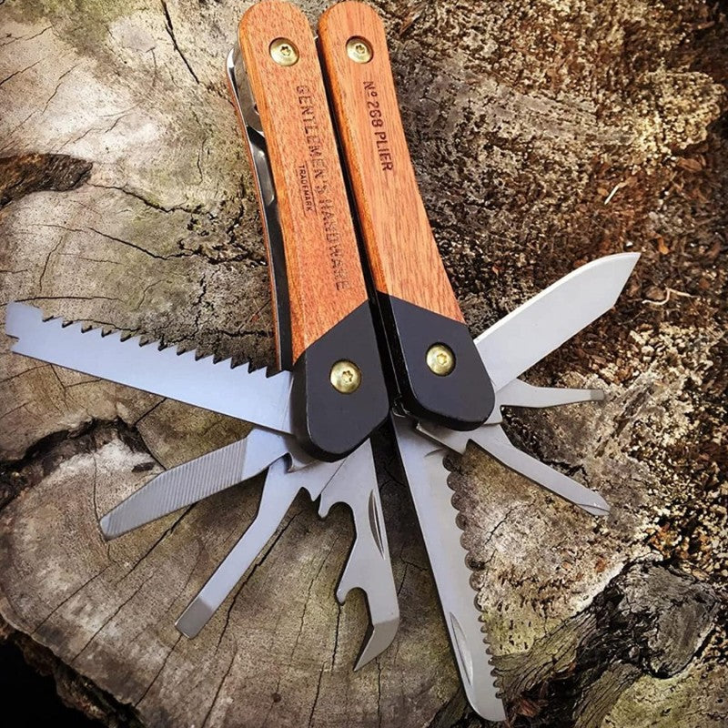 Gentleman's Hardware Plier Multi-Tool - Acacia Wood & Titanium Finish By Gentlemen's Hardware
