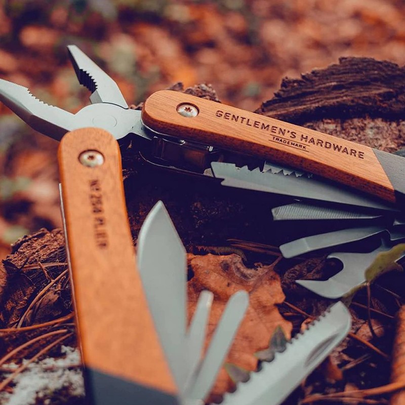 Gentleman's Hardware Plier Multi-Tool - Acacia Wood & Titanium Finish By Gentlemen's Hardware