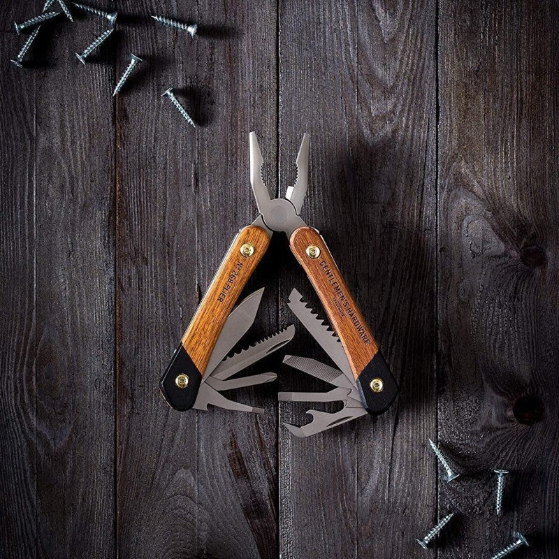 Gentleman's Hardware Plier Multi-Tool - Acacia Wood & Titanium Finish By Gentlemen's Hardware