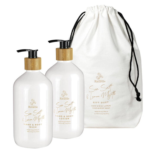 Sea Salt & Lemon Myrtle Gift Duet - Hand & Body Wash & Lotion - 500ml