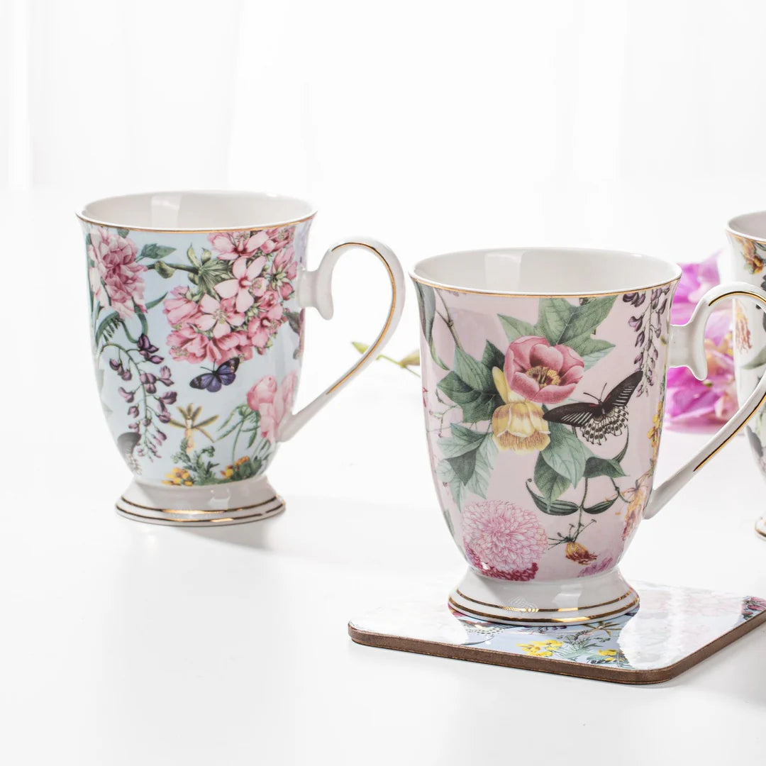 Ashdene Romantic Garden Aqua Footed Mug