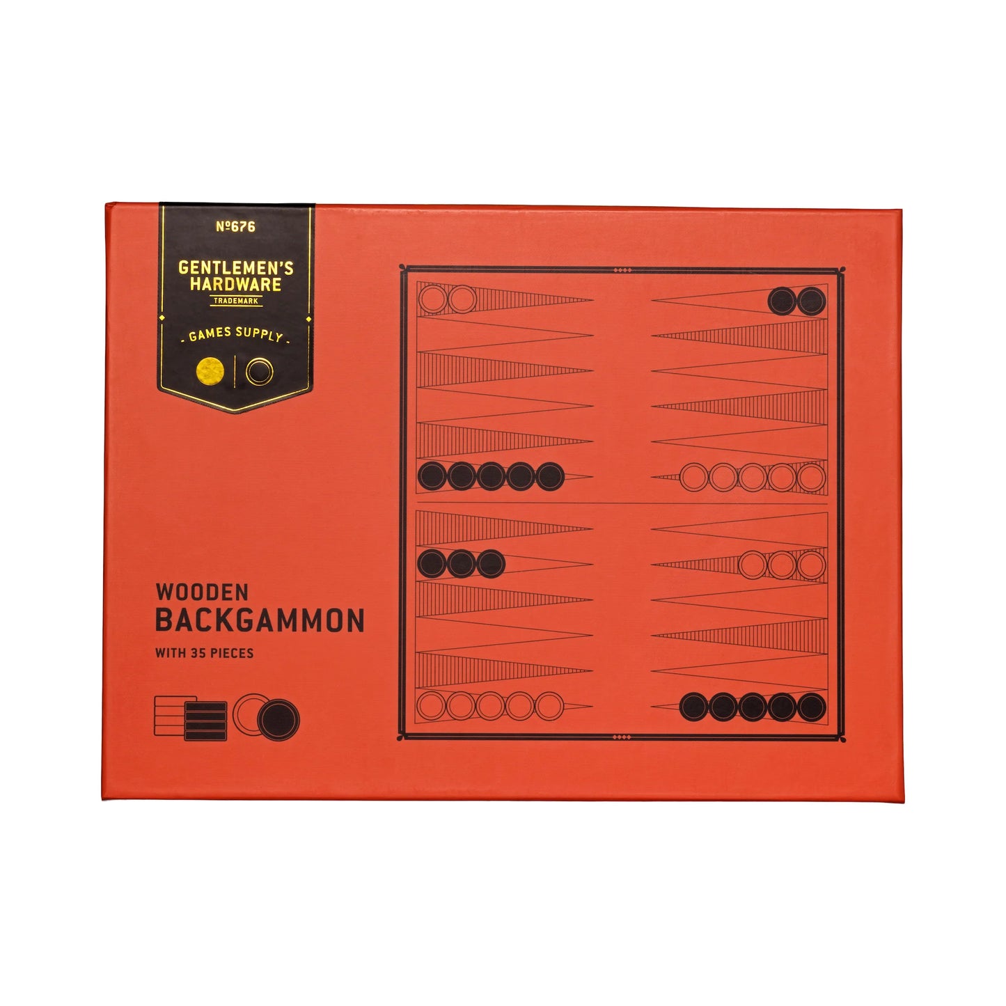 Gentlemans Hardware Wooden Backgammon Set - 11.5"x11.5"x0.6"