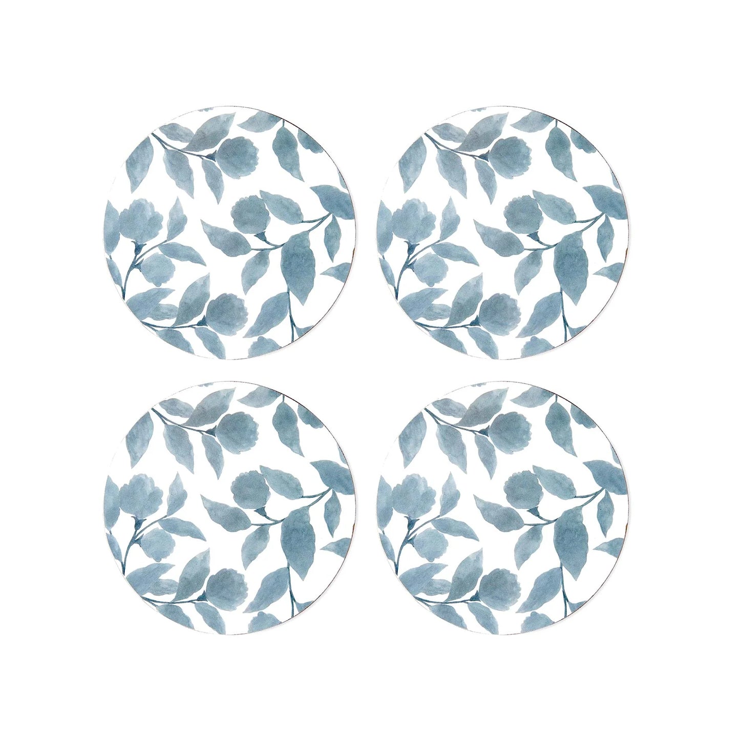 Madras Link Riviera Blue Round Coaster - Set of 4