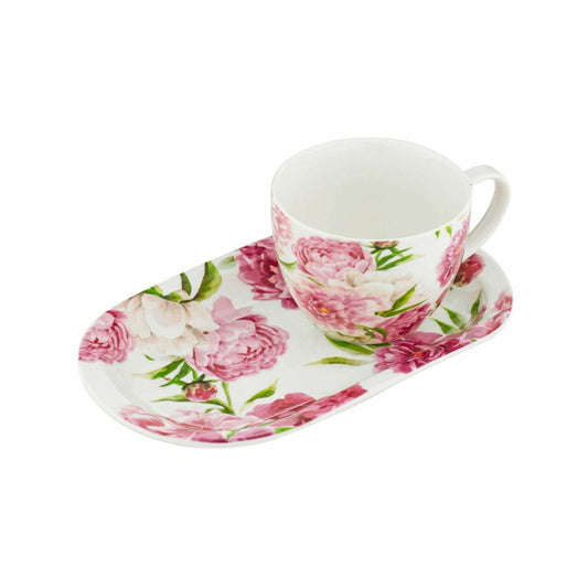 Ashdene Rose Delight Collection New Bone China 500ml Mug & Plate Set