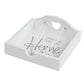 White Wedding Home Heart Wooden Timber Napkin Serviette Holder Dispenser - 18.5x18.5.4cm