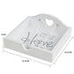 White Wedding Home Heart Wooden Timber Napkin Serviette Holder Dispenser - 18.5x18.5.4cm