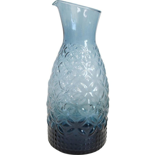 Glass Wine Decanter Beverage Pitcher - Smoke Blue - 17x17x29cm
