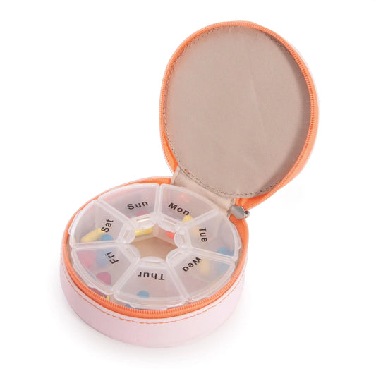 Is Gifts Two Tone Seven Day Pill Case - Peach - 10x3cm