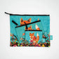 Allen Designs - Zip Pouch - Fox & Flowers - Small Pouch - 4.5x5 inches