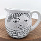 Casa Regalo Boy Milk Jug Creamer - Black and White - 13.5x10cm