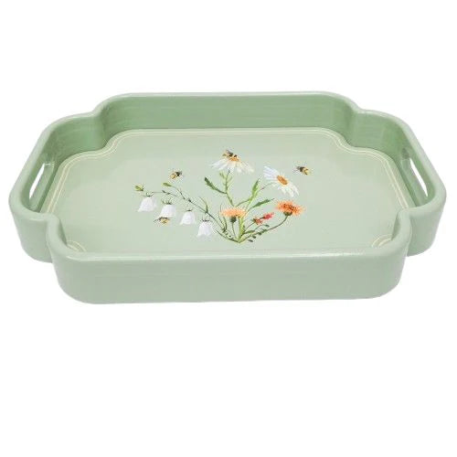 Urban Products Enchanted Garden Tray - Bee Meadow Tray - Sage - 5x35x24cm
