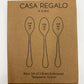 Casa Regalo Bijou Set of 3 Brass Embossed Teaspoons - 13.5cm
