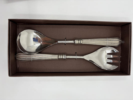 The Russell Collection Silver Salad Servers - 26cm