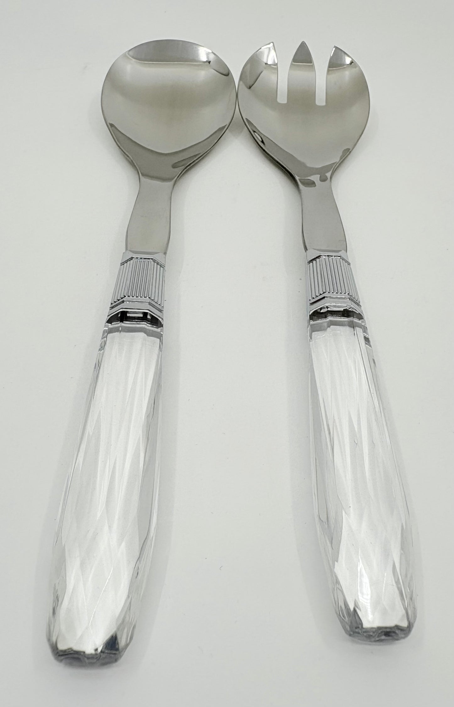 Faux Diamond Handle Salad Servers - 26cm