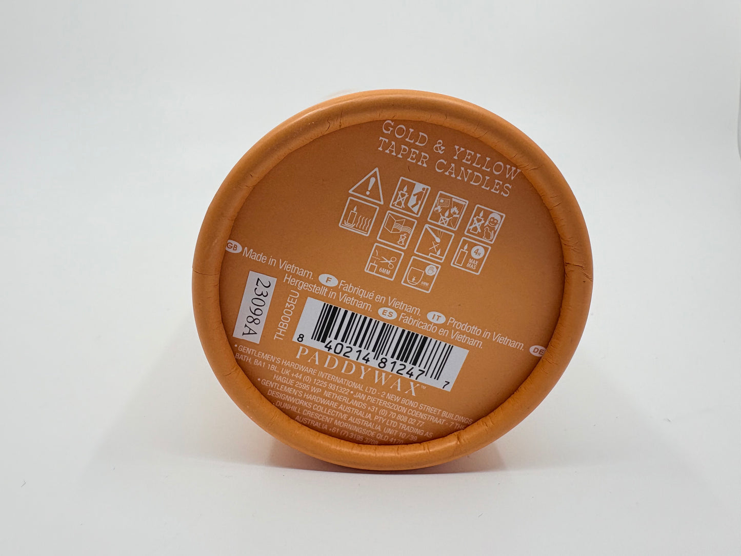 Paddy Wax Taper Candles - Gold and Yellow - 4 Candles - 24.89cm