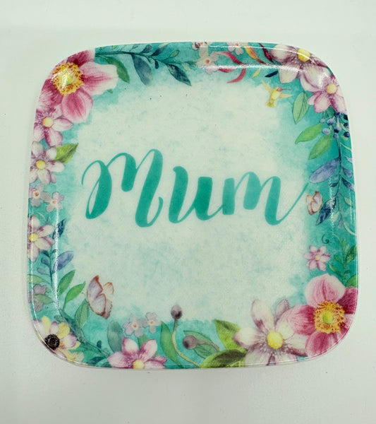 Ceramic Trinket Dish - Mum - 11.5x11.5cm