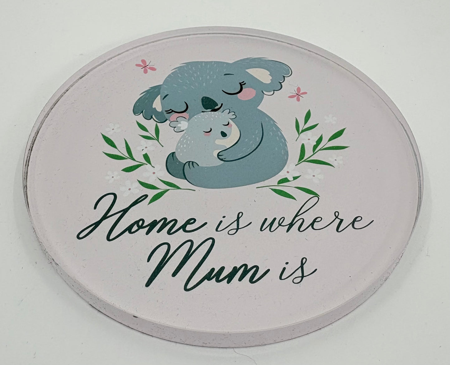 Home is Where Mum Is - Single Glass Coaster - 10x0.5cm